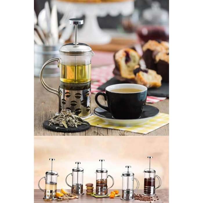 New Life 350ml Çelik French Press Bitki Demleme Bardağı Bls Fp 350