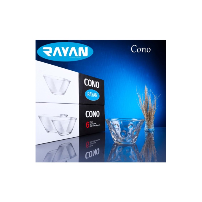 Rayan Cono 6lı Noktalı Cam Kase