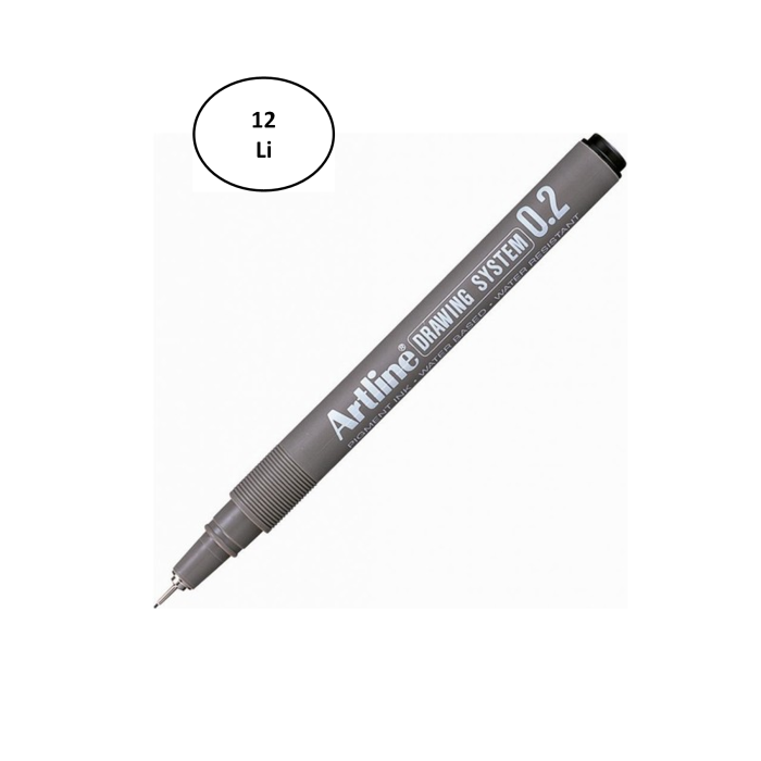 Artline 232 Çizim Kalemi 0.2 mm Siyah 12li