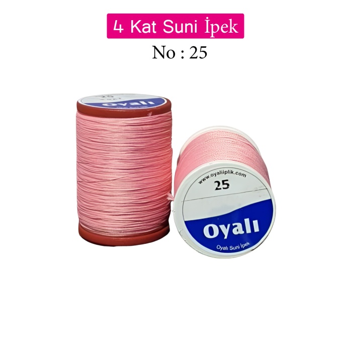 Oyalı 4 Kat Suni İpek İplik İğne Oyası Boncuk İpi Tığ Oyası No:25