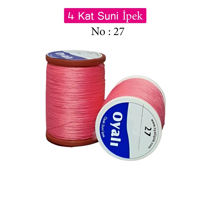 Oyalı 4 Kat Suni İpek İplik İğne Oyası Boncuk İpi Tığ Oyası No:27