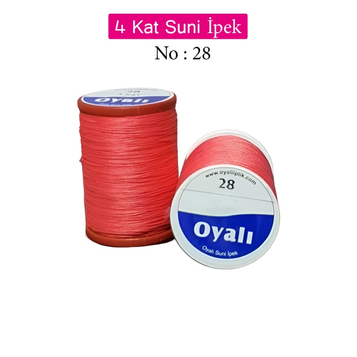 Oyalı 4 Kat Suni İpek İplik İğne Oyası Boncuk İpi Tığ Oyası No:28