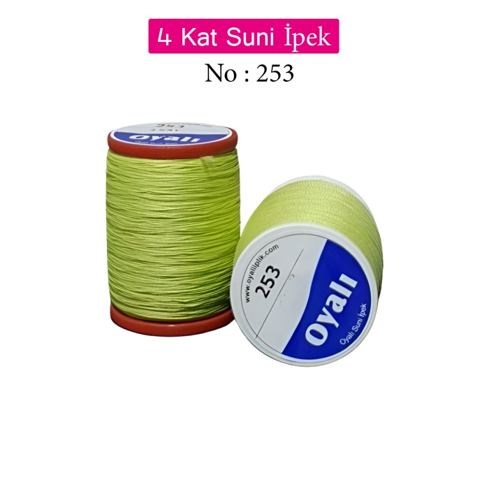 Oyalı 4 Kat Suni İpek İplik İğne Oyası Boncuk İpi Tığ Oyası No:253
