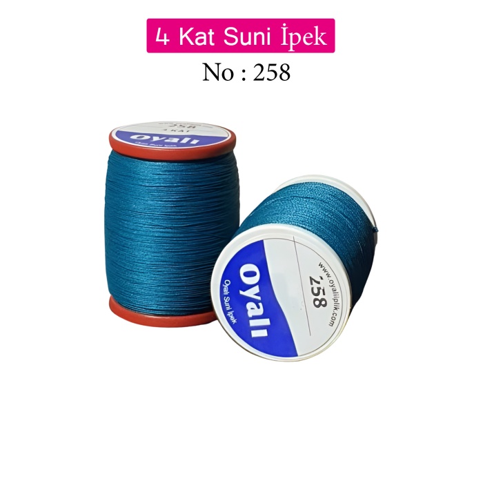 Oyalı 4 Kat Suni İpek İplik İğne Oyası Boncuk İpi Tığ Oyası No:258