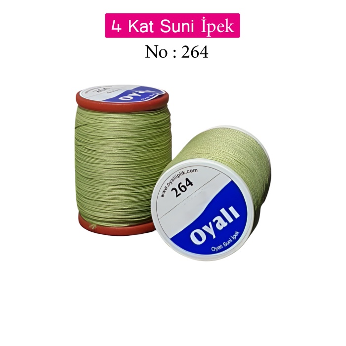 Oyalı 4 Kat Suni İpek İplik İğne Oyası Boncuk İpi Tığ Oyası No:264