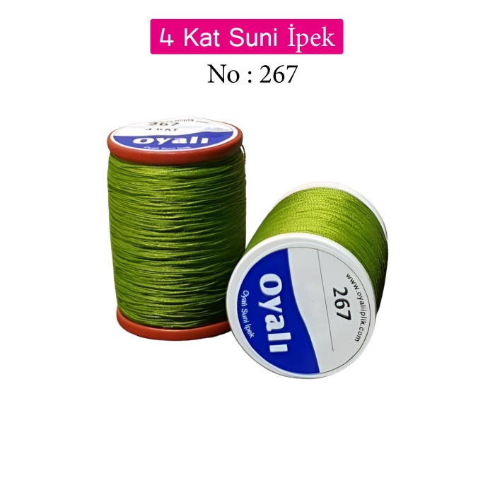 Oyalı 4 Kat Suni İpek İplik İğne Oyası Boncuk İpi Tığ Oyası No:267