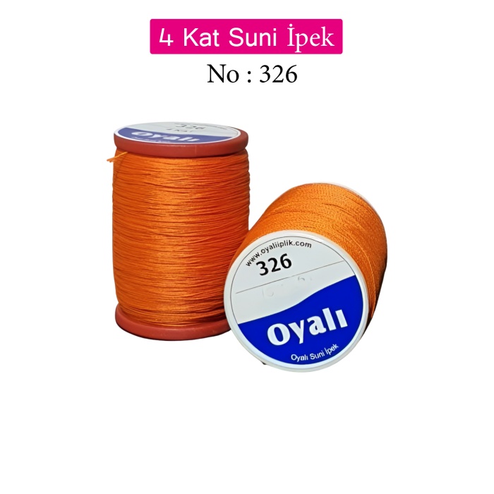 Oyalı 4 Kat Suni İpek İplik İğne Oyası Boncuk İpi Tığ Oyası No:326