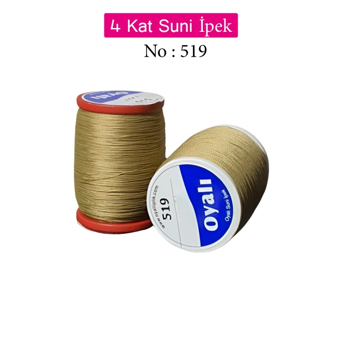 Oyalı 4 Kat Suni İpek İplik İğne Oyası Boncuk İpi Tığ Oyası No:519