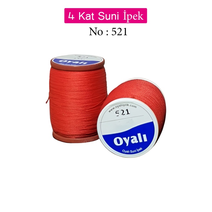 Oyalı 4 Kat Suni İpek İplik İğne Oyası Boncuk İpi Tığ Oyası No:521
