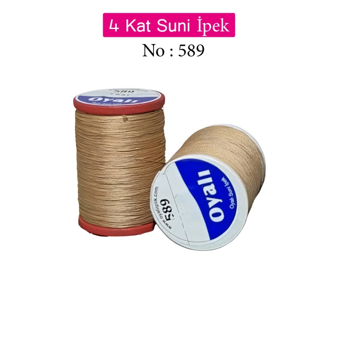 Oyalı 4 Kat Suni İpek İplik İğne Oyası Boncuk İpi Tığ Oyası No:589