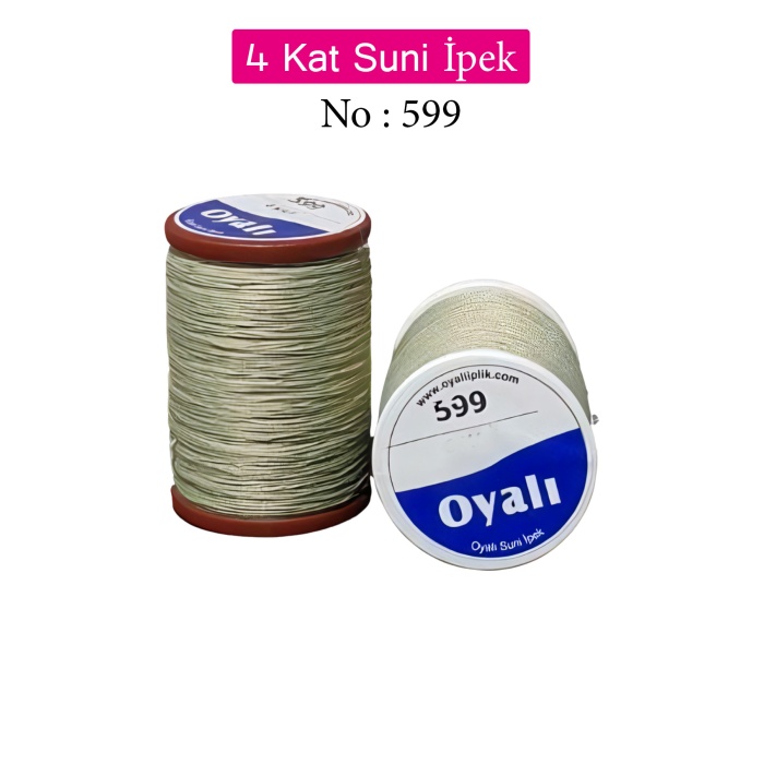 Oyalı 4 Kat Suni İpek İplik İğne Oyası Boncuk İpi Tığ Oyası No:599