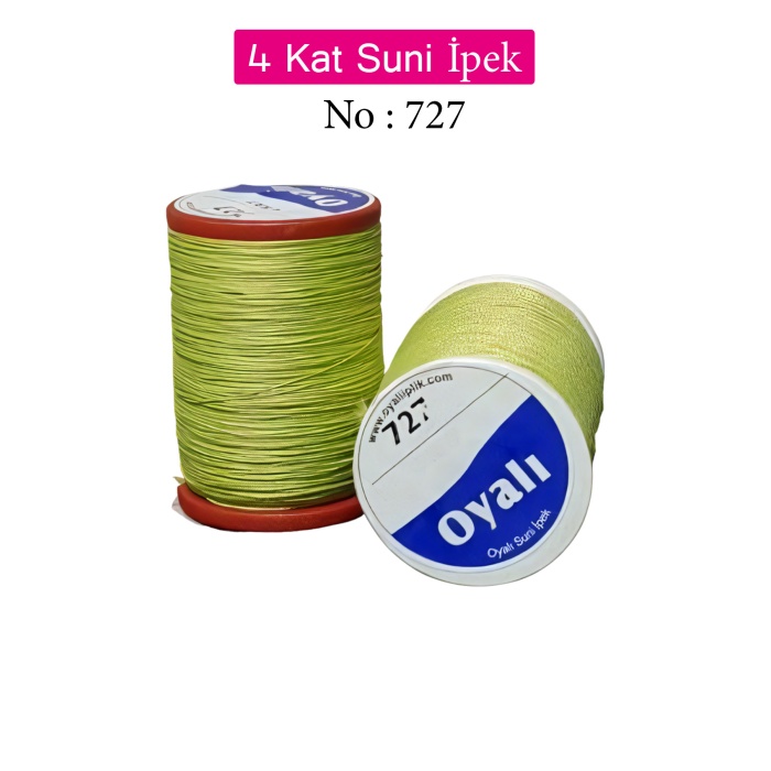 Oyalı 4 Kat Suni İpek İplik İğne Oyası Boncuk İpi Tığ Oyası No:727