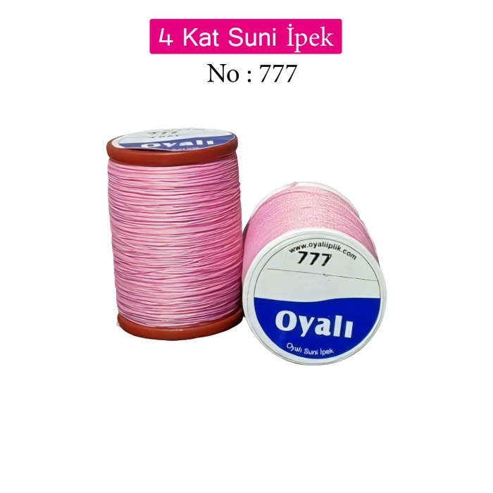 Oyalı 4 Kat Suni İpek İplik İğne Oyası Boncuk İpi Tığ Oyası No:777