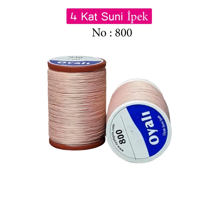 Oyalı 4 Kat Suni İpek İplik İğne Oyası Boncuk İpi Tığ Oyası No:800