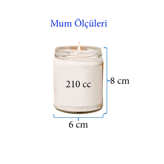 Doğal Özel Seri Kokulu Dekoratif Kavanoz Mum 210 cc - Kakao Esansı - RYL