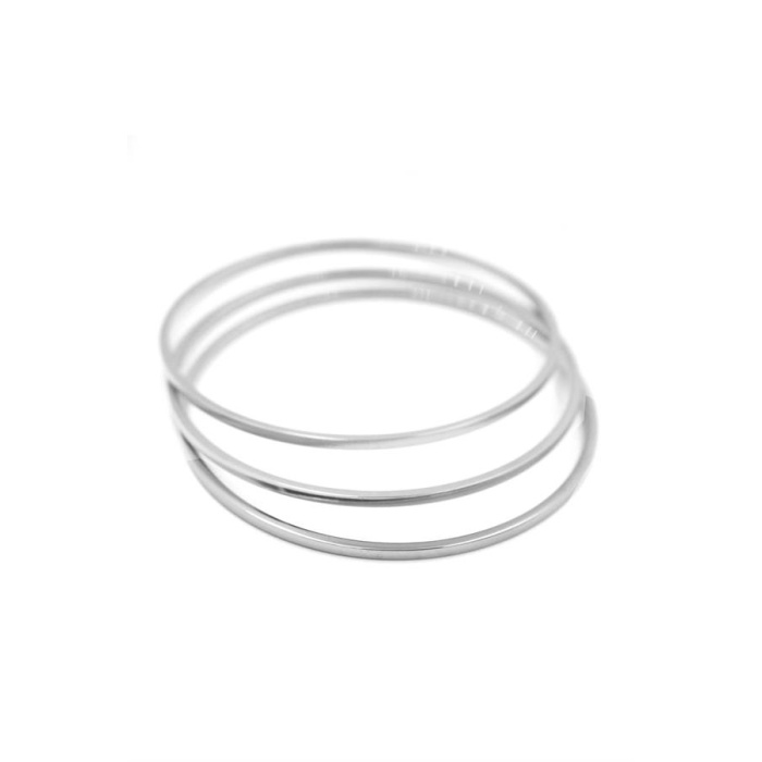 3lü Ajda Bilezik - 60mm - Gümüş