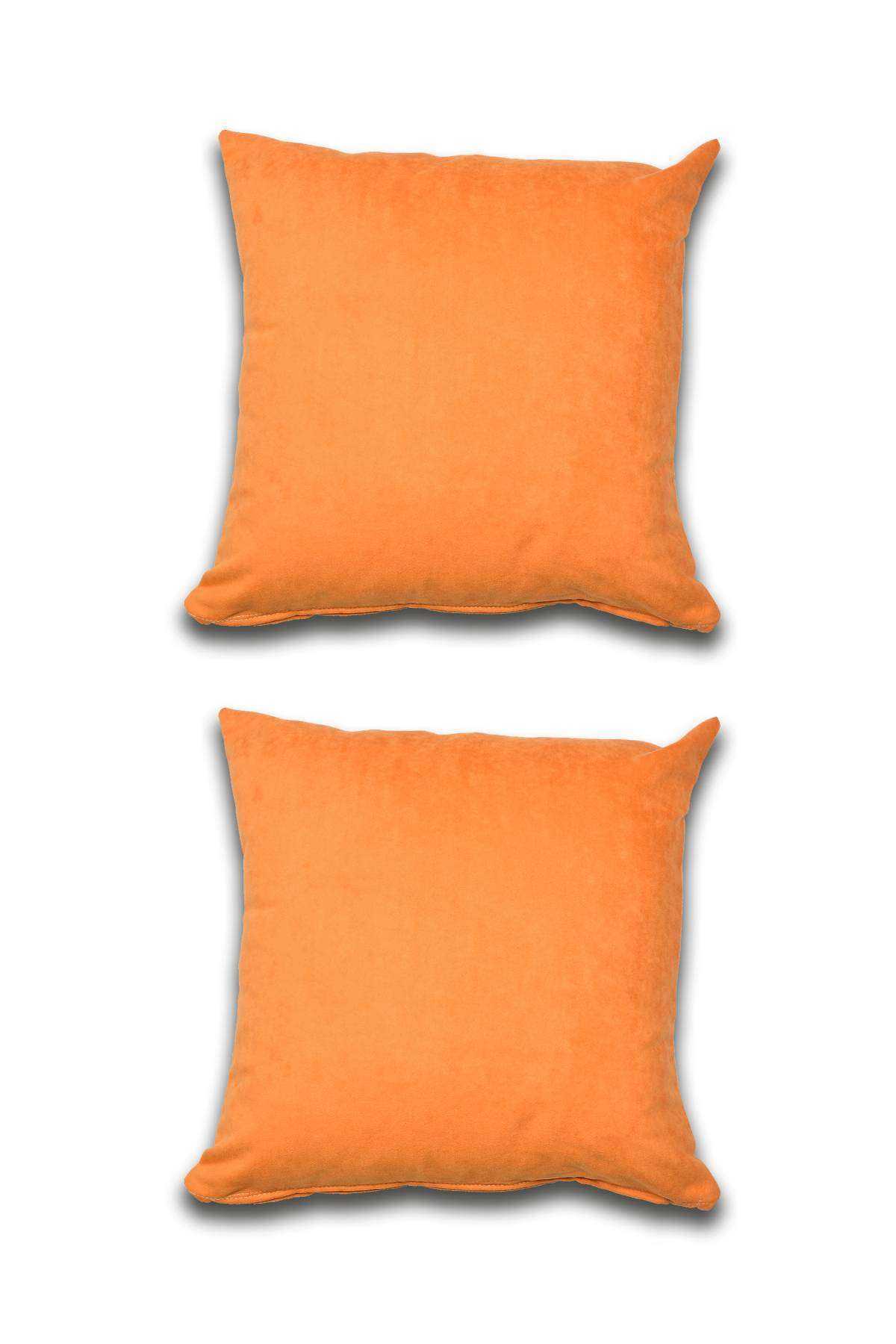 2 adet Süet Kırlent Minder Kılıfı 40X40cm Turuncu