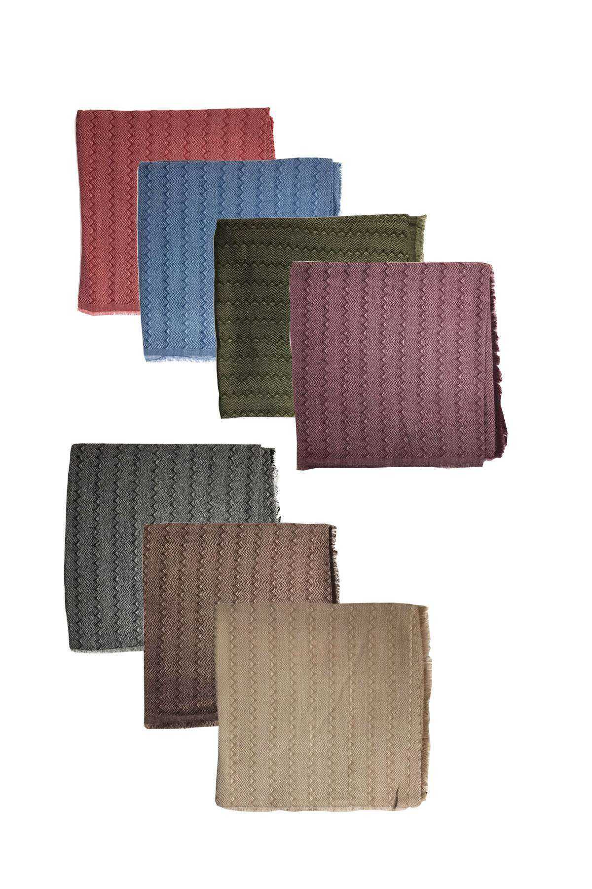 Kadın Pamuklı Yün Eşarp 7 Renkli 100x100