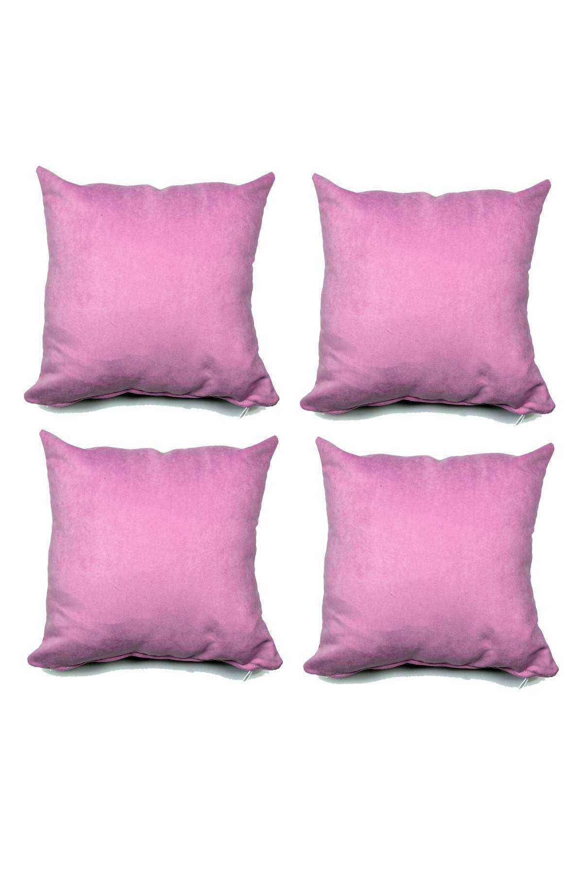 4 adet Süet Kırlent Minder Kılıfı 40X40cm Lila