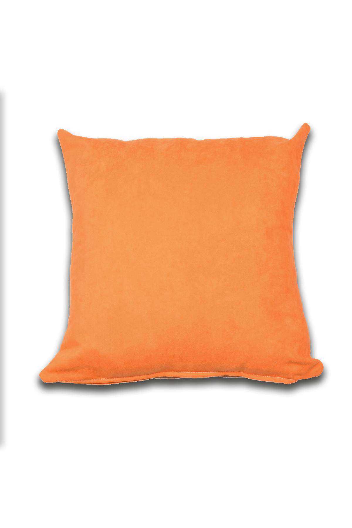 4 adet Süet Kırlent Minder Kılıfı 40X40cm Portakal