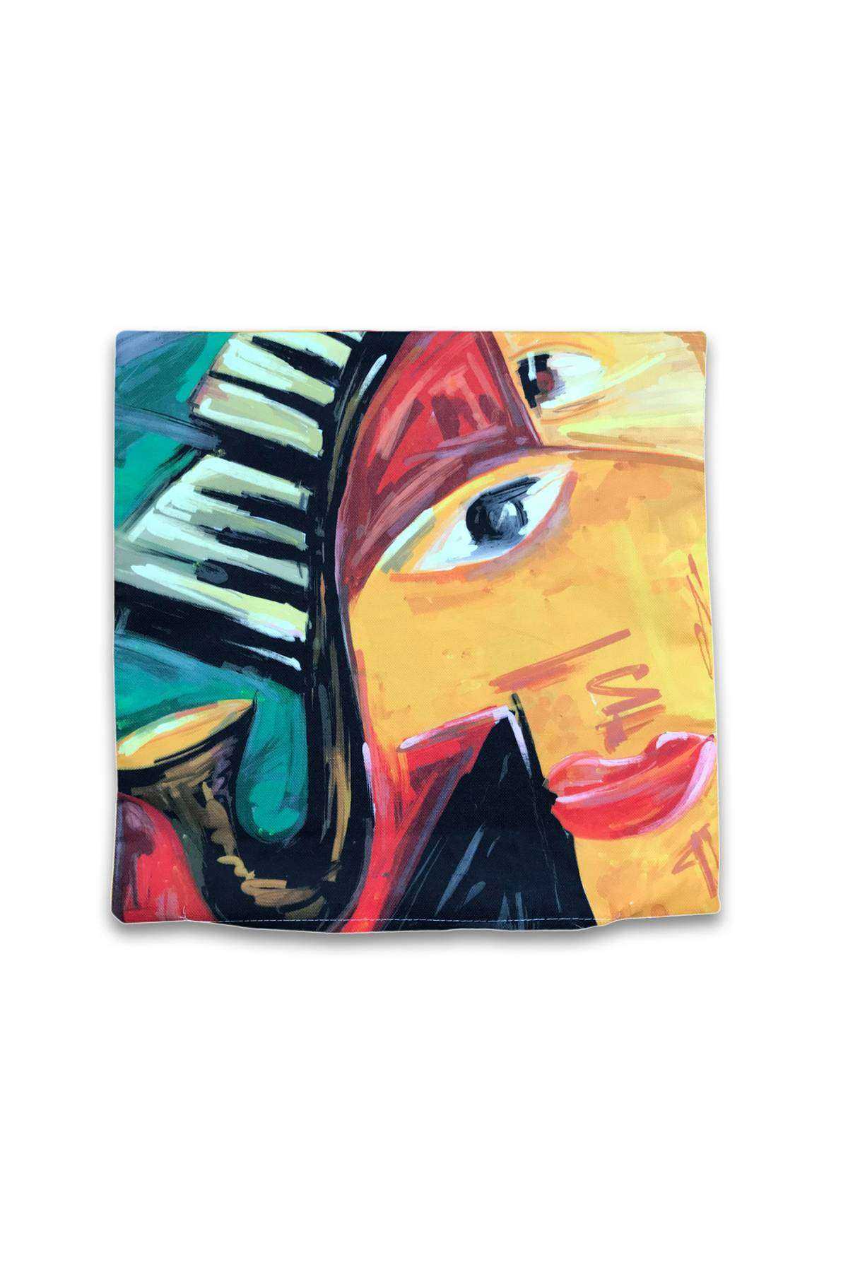 2 li Çift Taraf Baskı Petek Kumaş Kırlent Minder Kılıfı 43x43 S7