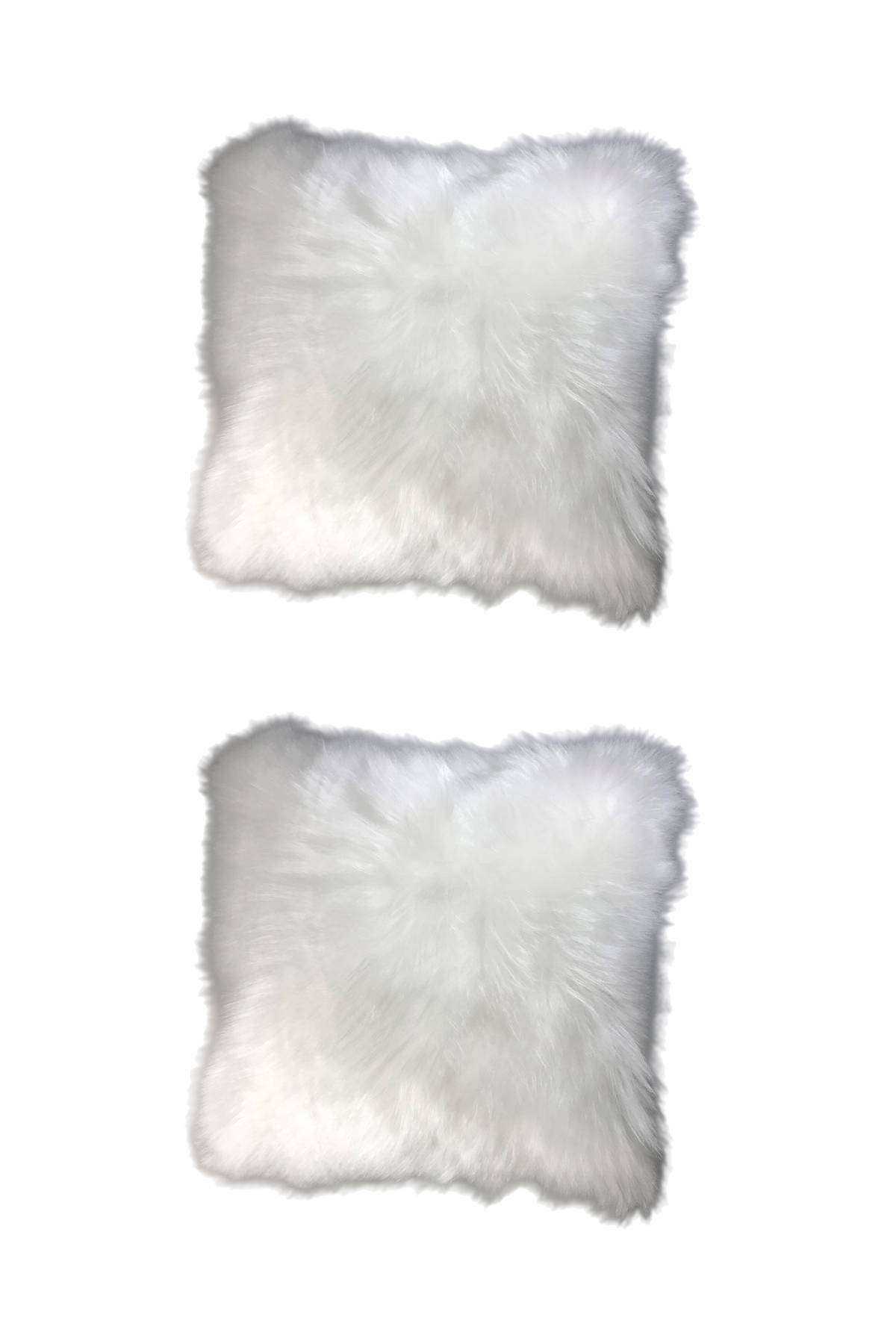 2 Adet Uzun Tüylü Peluş Lüks Salon Kırlent Minder Kılıf 52x52 S2