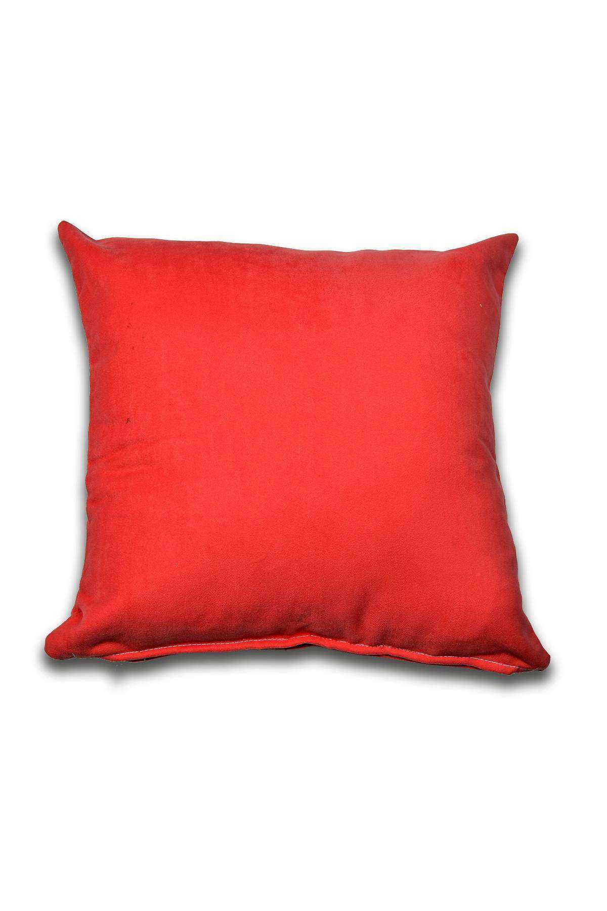 4 adet Süet Kırlent Minder Kılıfı 40X40cm Kırmızı Sarı