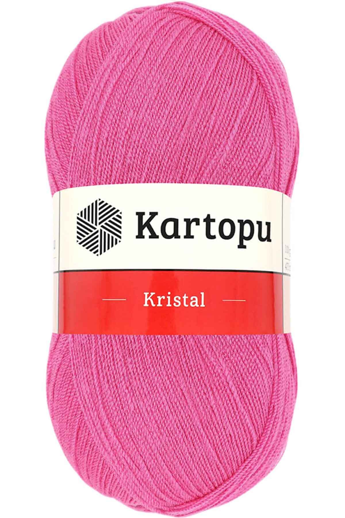 Kristal Çift Katlı El Örgü Lif İpi Şeker Pembe K772