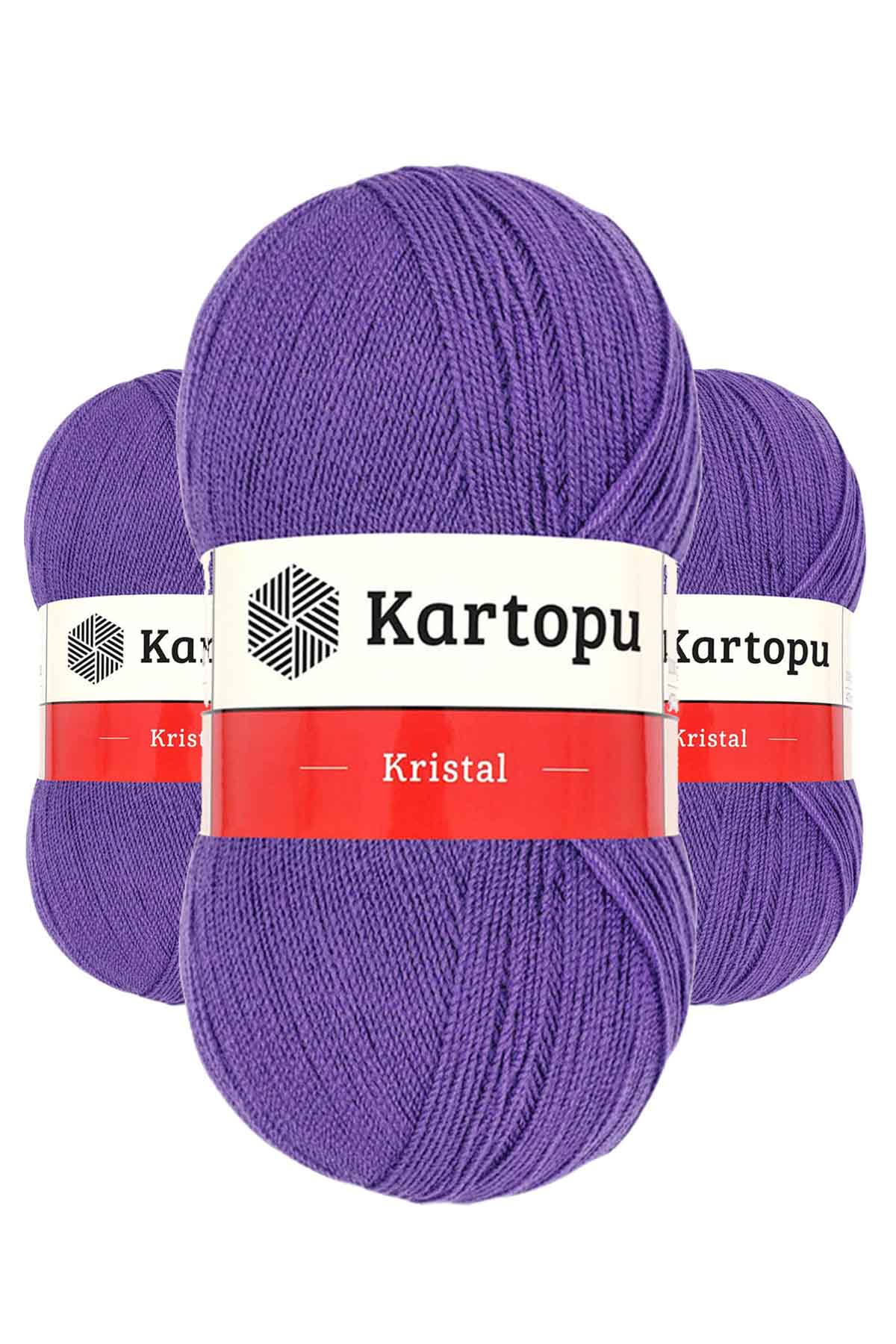 3 Adet Kristal Çift Katlı El Örgü Lif İpi Açık Mor K703