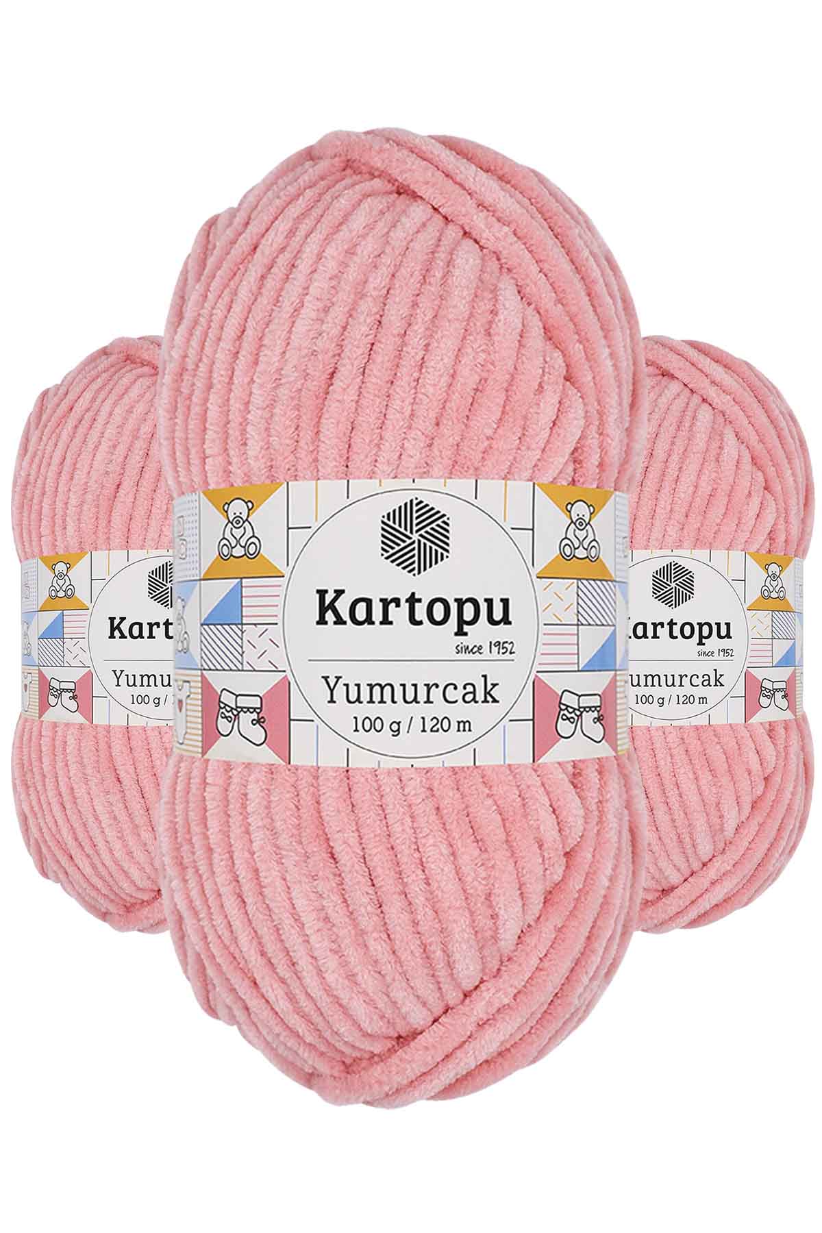 3 Adet Yumurcak Kadife El Örgü İpi Pudra K777