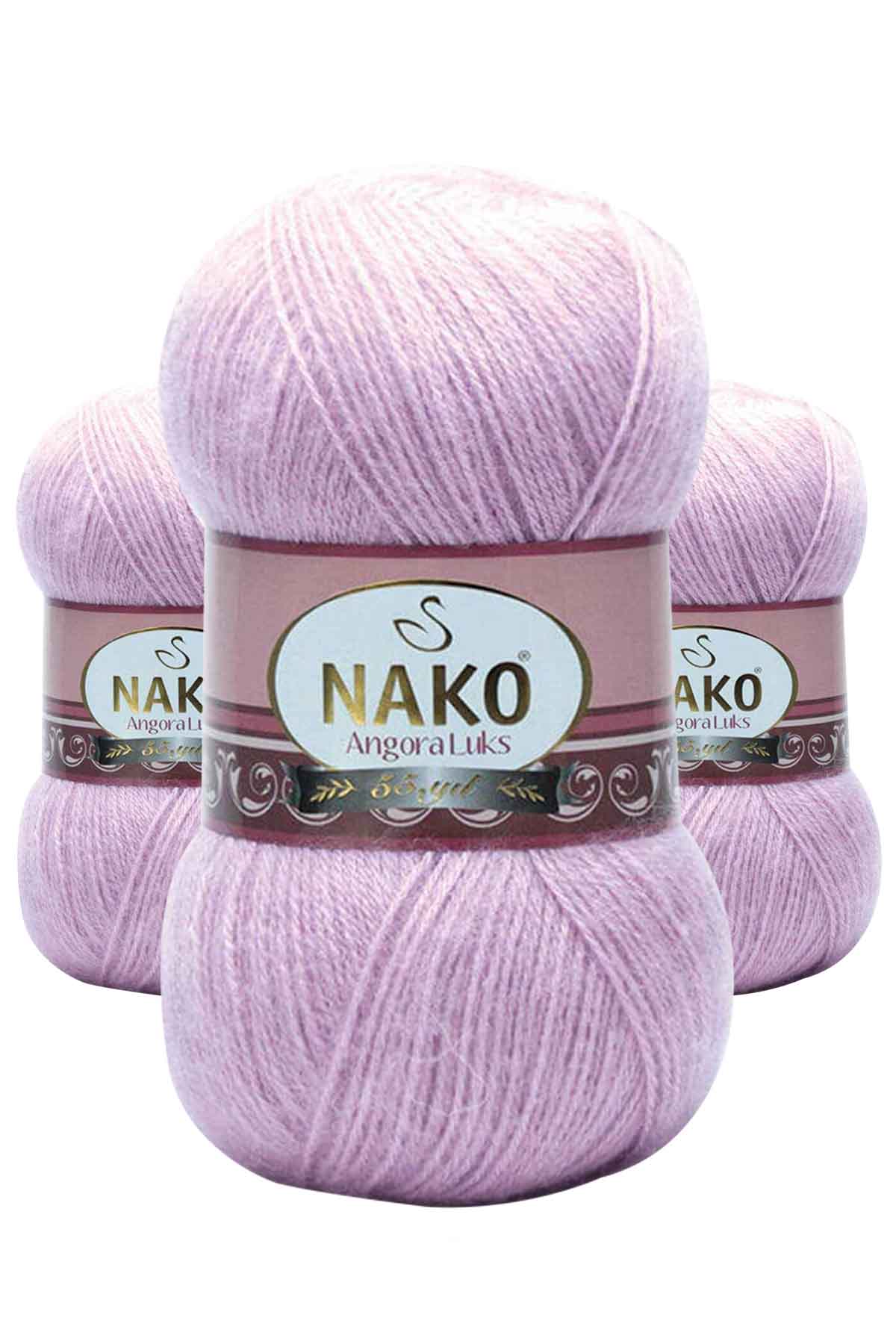3 Adet Angora Lüks El Örgü İpi Lila 6880