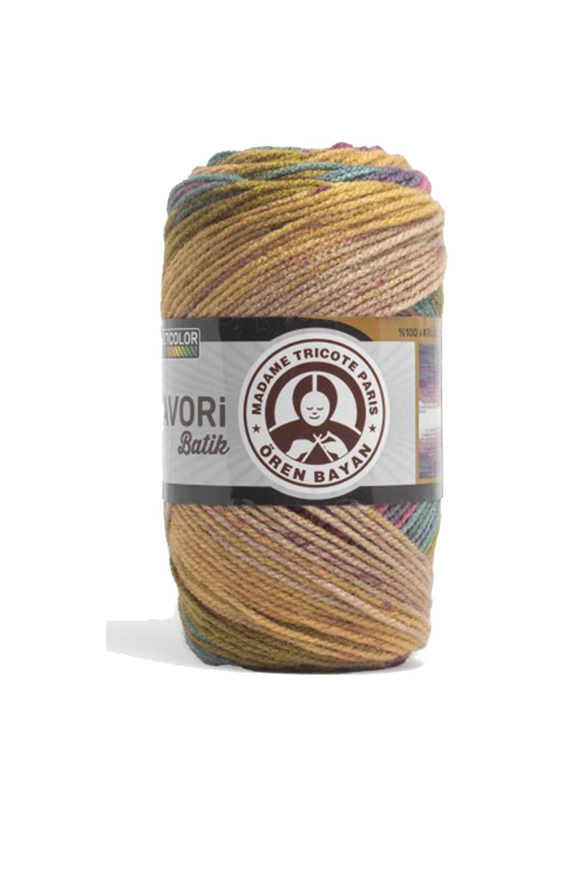5 Adet Favori Batik El Örgü Ipliği 100 Gr 900