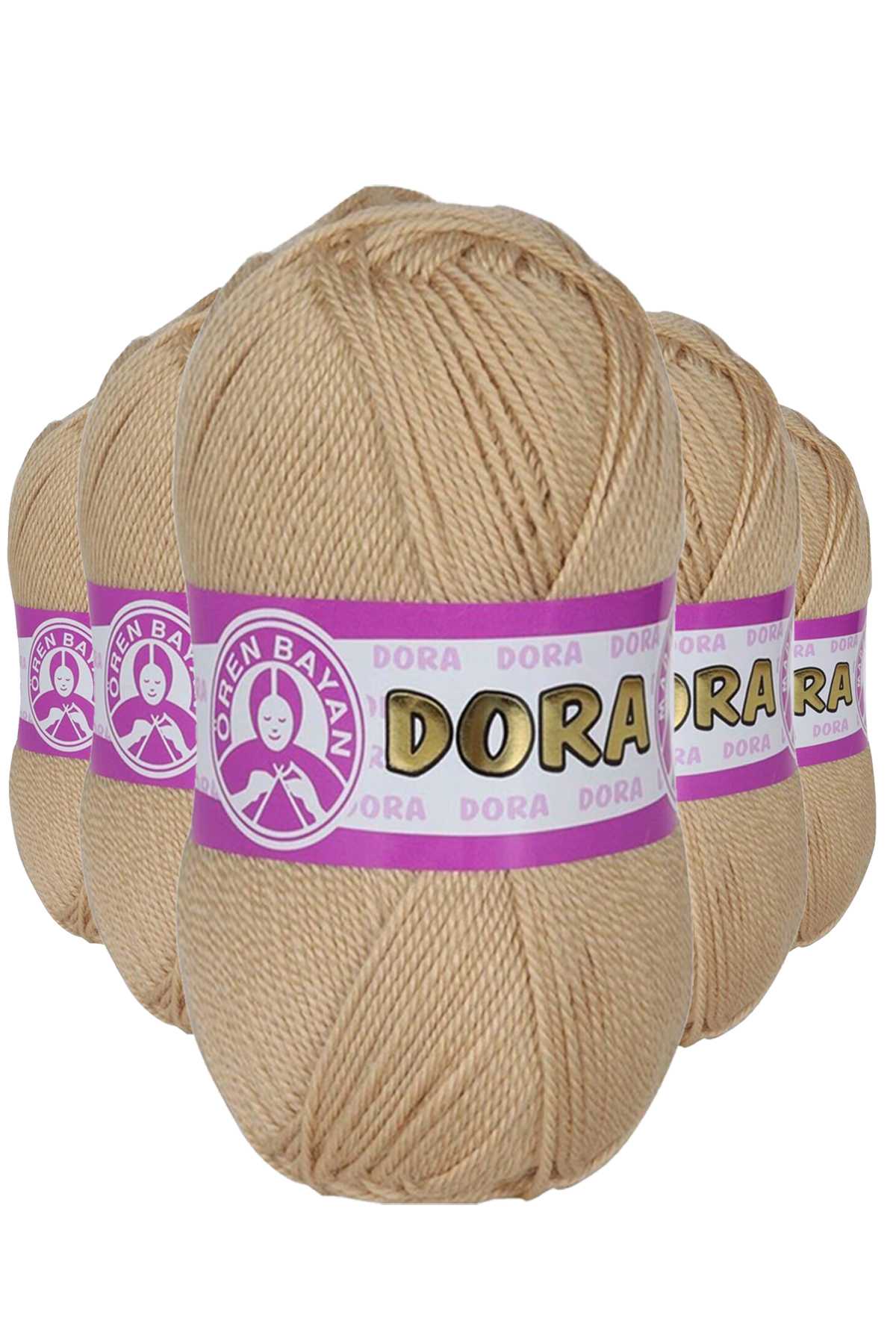5 Adet Dora El Örgü İpi Yünü 100 gr 114 Bej