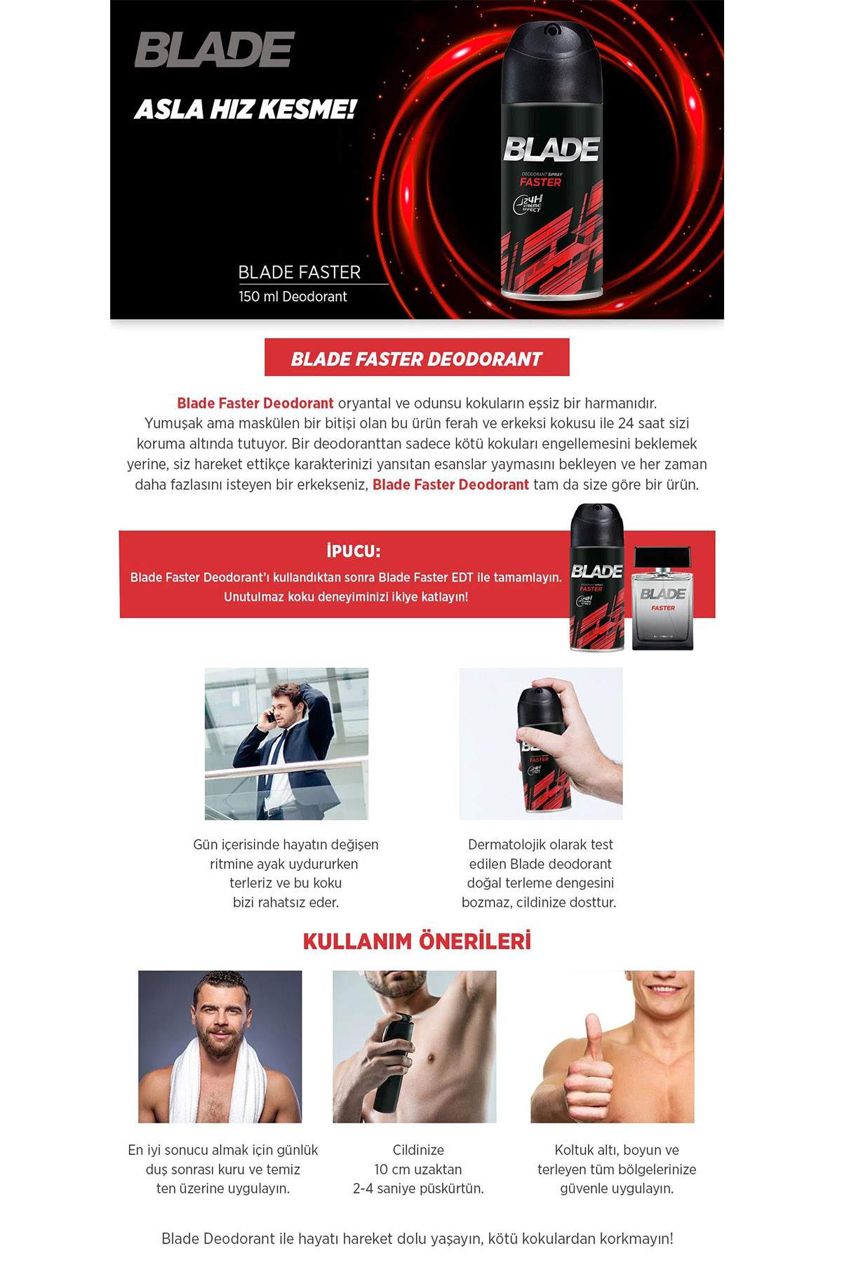 2 Adet Faster Erkek Deodorant 150 Ml
