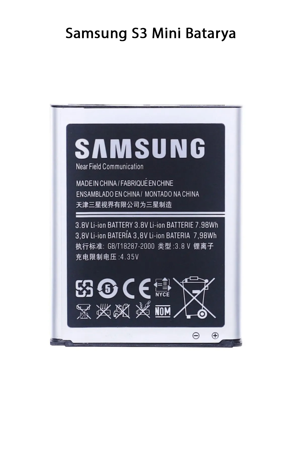Samsung S3 Mini Telefonlarla Uyumlu Batarya 1500 mAh