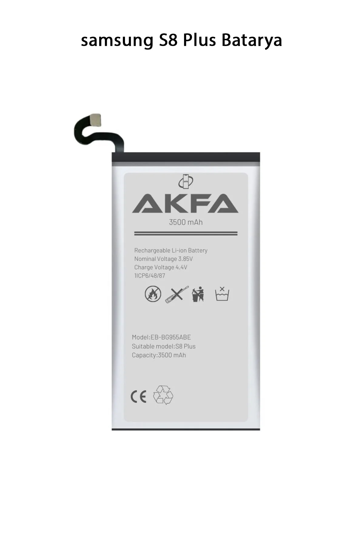 Samsung S8 Plus Telefonlarla Uyumlu Batarya 3500 mAh