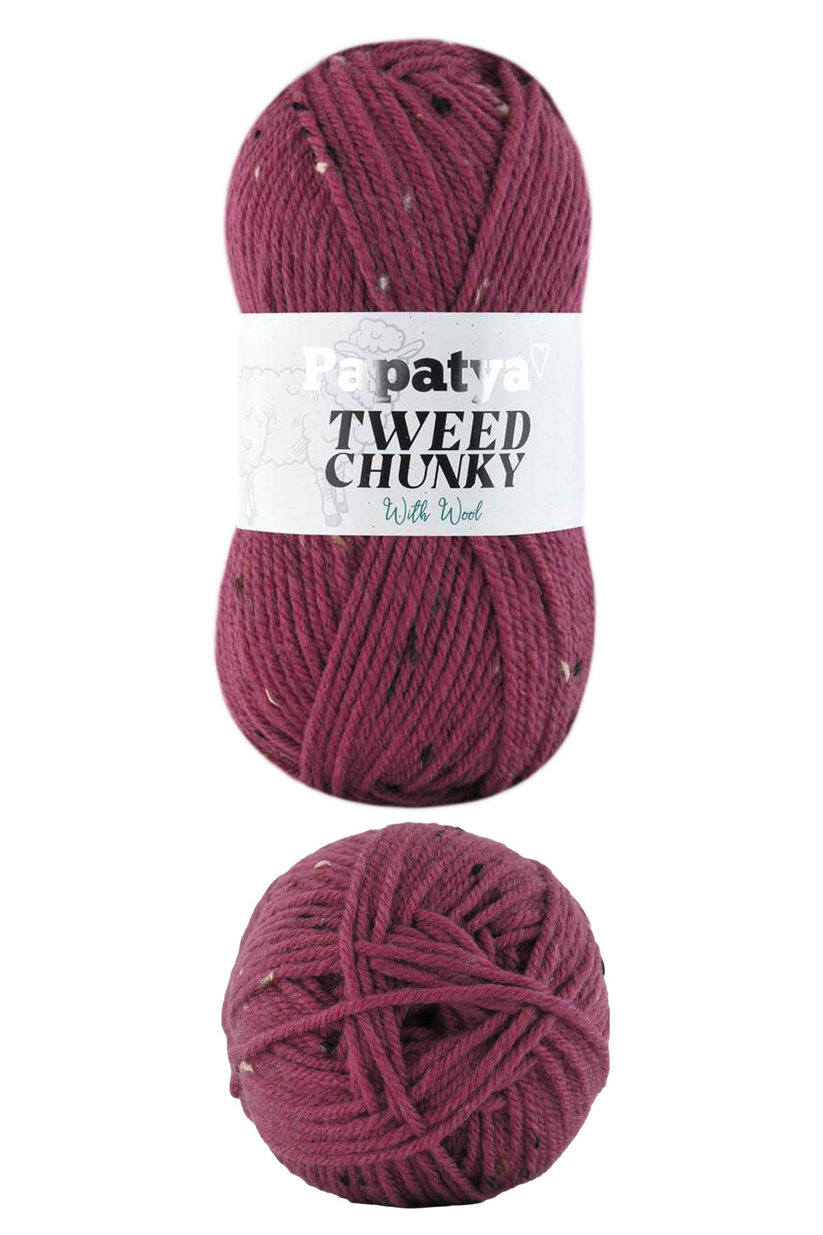 5 Adet Tweed Chunky Kırçıllı Hırka Battaniye Şapka Bere Örgü İpi Yünü - 3360