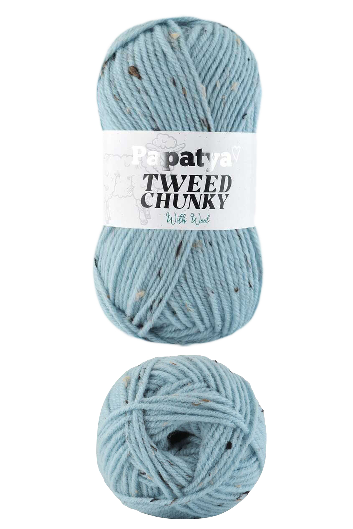 5 Adet Tweed Chunky Kırçıllı Hırka Battaniye Şapka Bere Örgü İpi Yünü - 5840