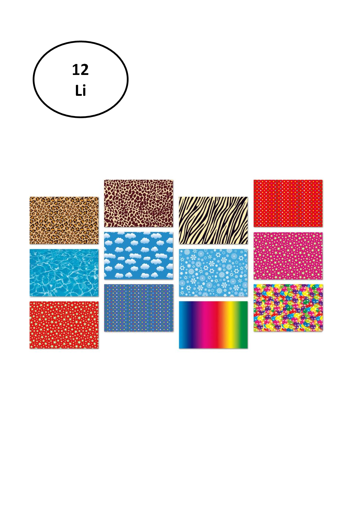 Keskin Color 35x50 Karışık Desenli Fon Kartonu 12