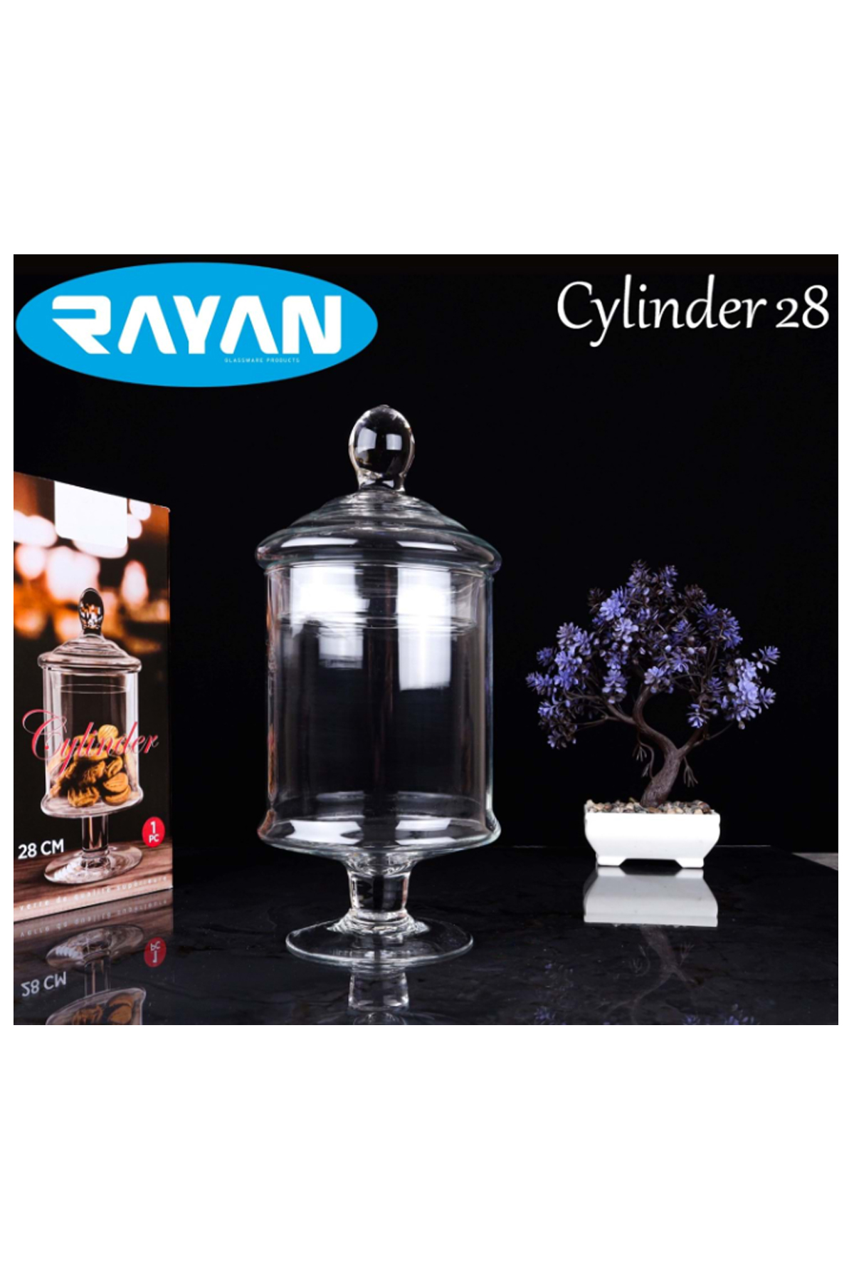 Rayan 28 Cm Ayaklı Fanus Şekerlik