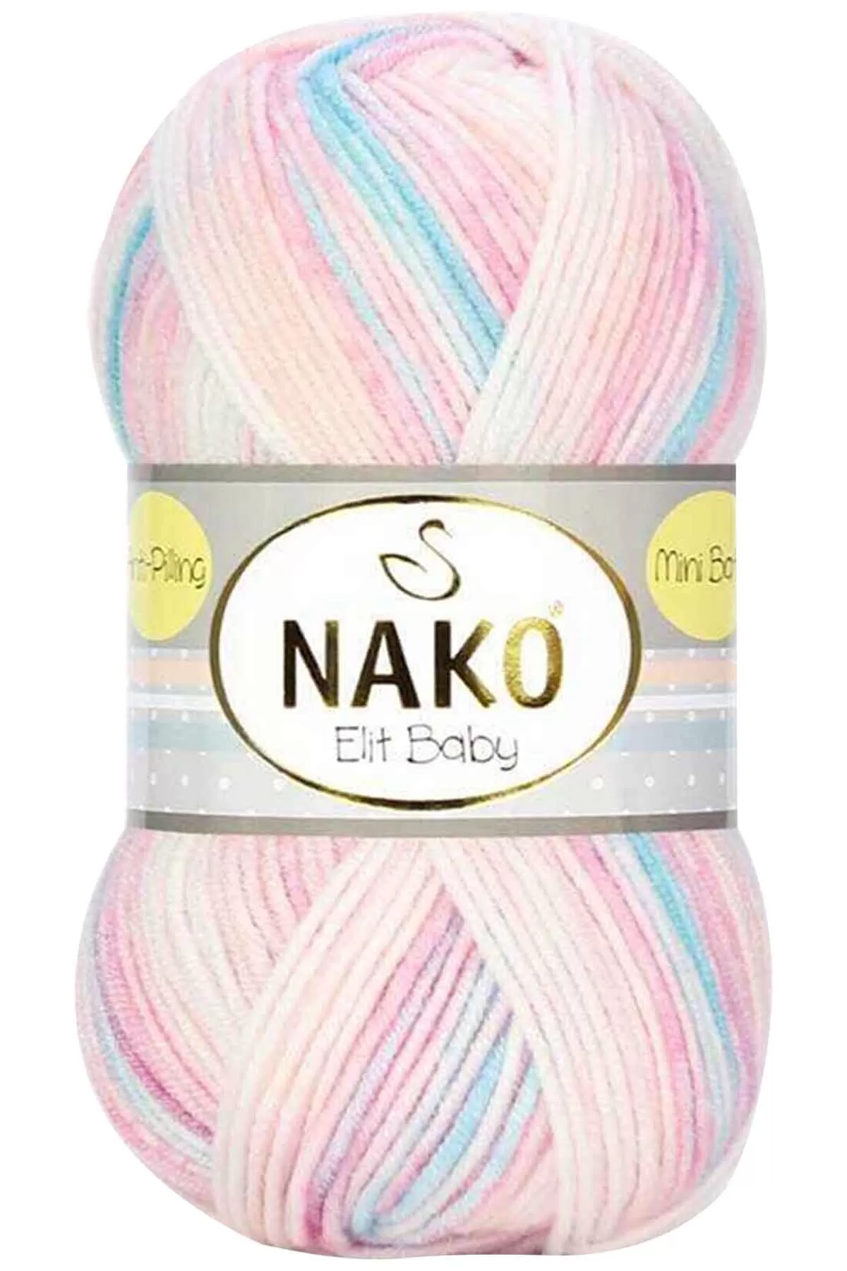 1 Adet Elit Baby Mini Batik Bebe El Örgü İpi Pembe Turkuaz 32431