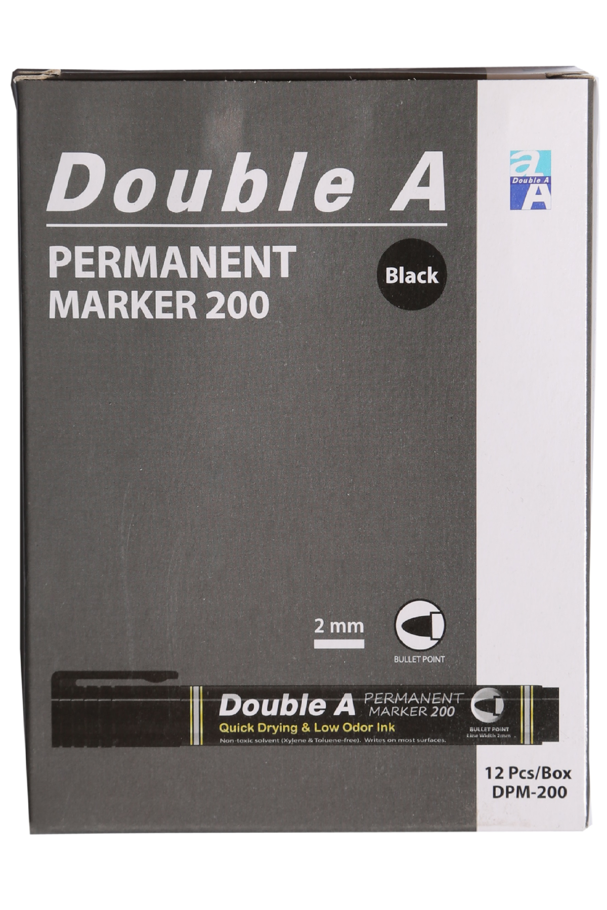 Double A Permanent Yuvarlak Uçlu Kalem Siyah 12'li