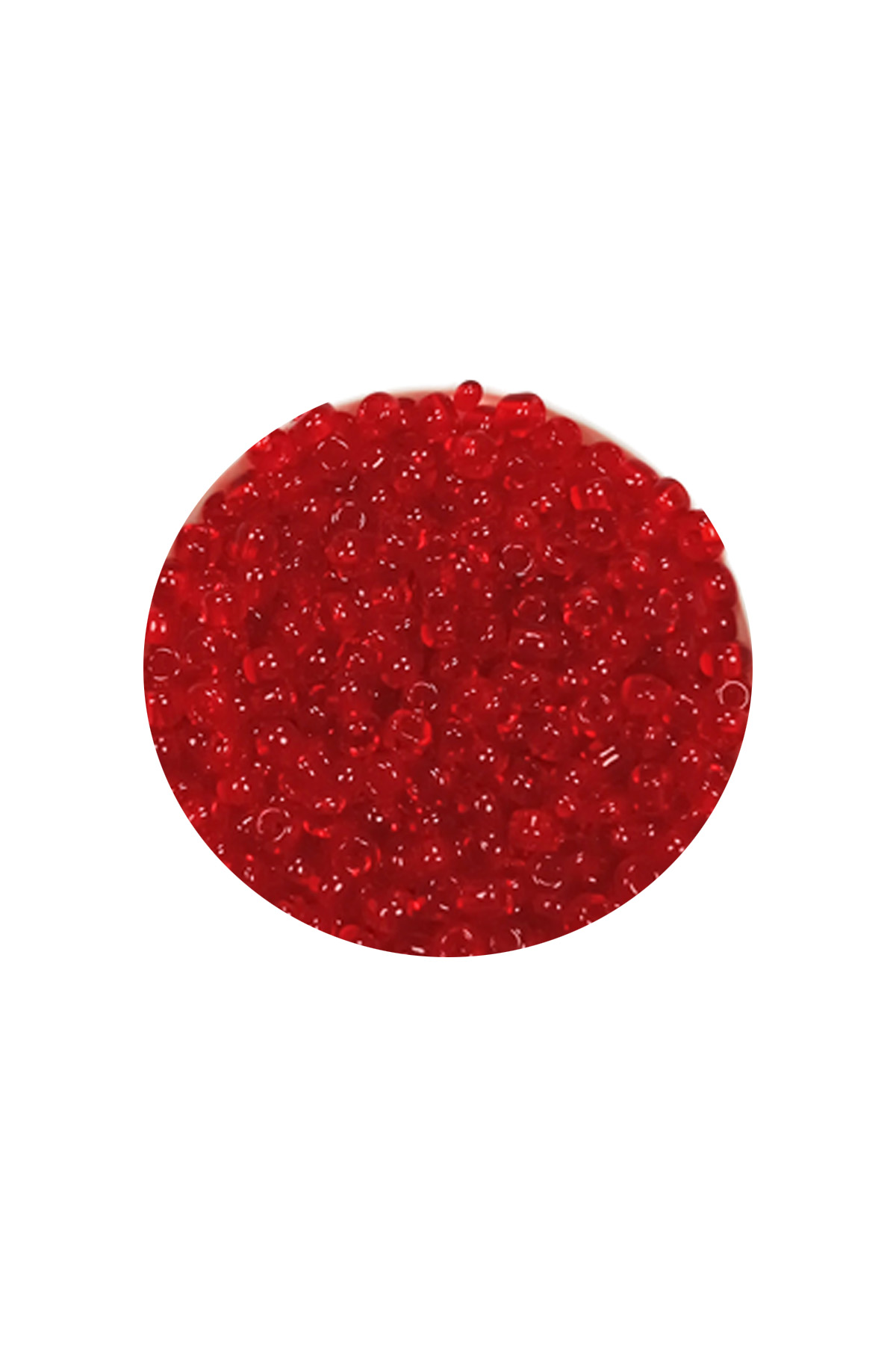 Dökme Cam Kum Boncuk (11/0) 2 mm - 60 Gram -  Şeffaf Kırmızı - BNC056