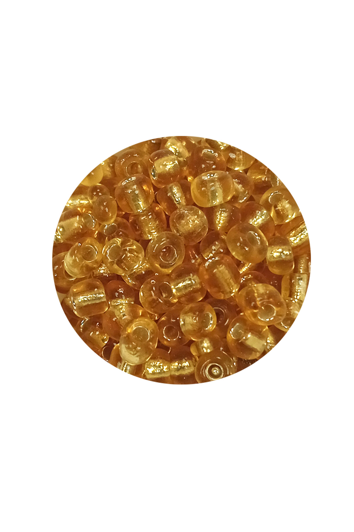 Dökme Cam Kum Boncuk Büyük Boy (6/0) 4 mm - 20 Gram - Şeffaf Bal - BNC083