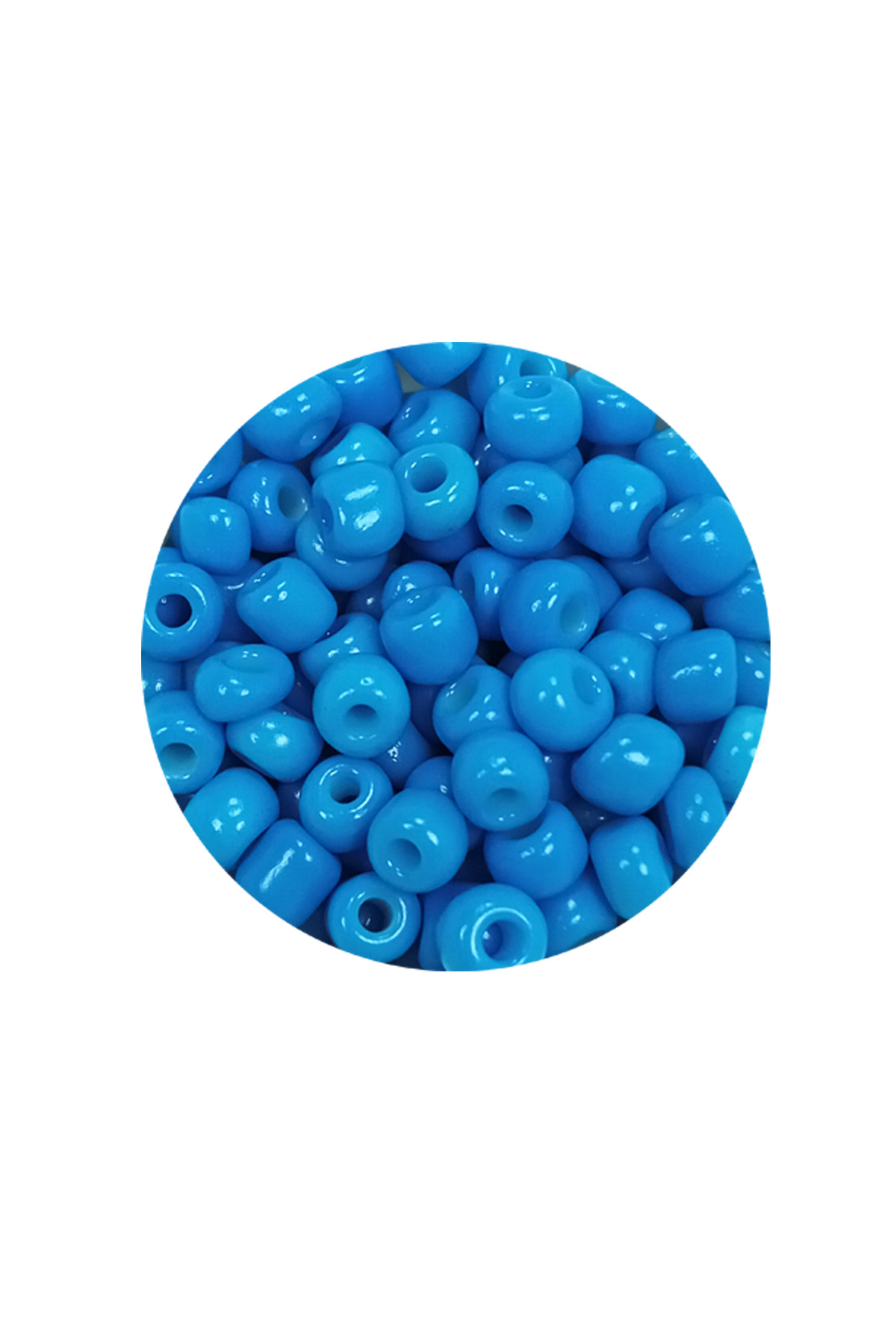 Dökme Cam Kum Boncuk Büyük Boy (6/0) 4 mm - 20 Gram - Açık Mavi - BNC106