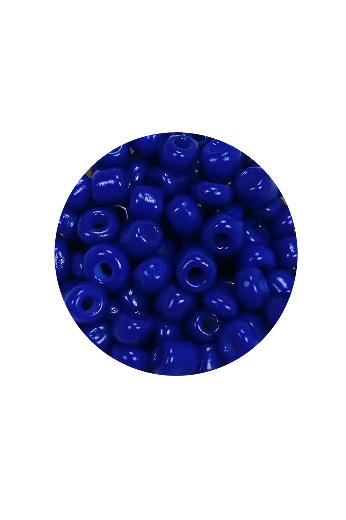 Dökme Cam Kum Boncuk Büyük Boy (6/0) 4 mm - 60 Gram - Koyu Mavi - BNC139