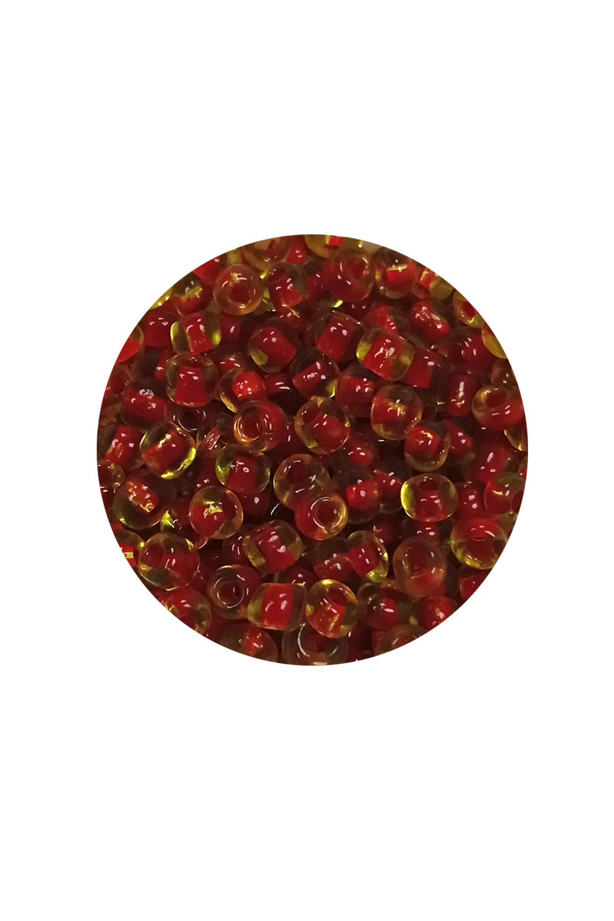 Dökme Cam Kum Boncuk (8/0) 3 mm - 60 Gram - Şeffaf Sarı Kırmızı - BNC216