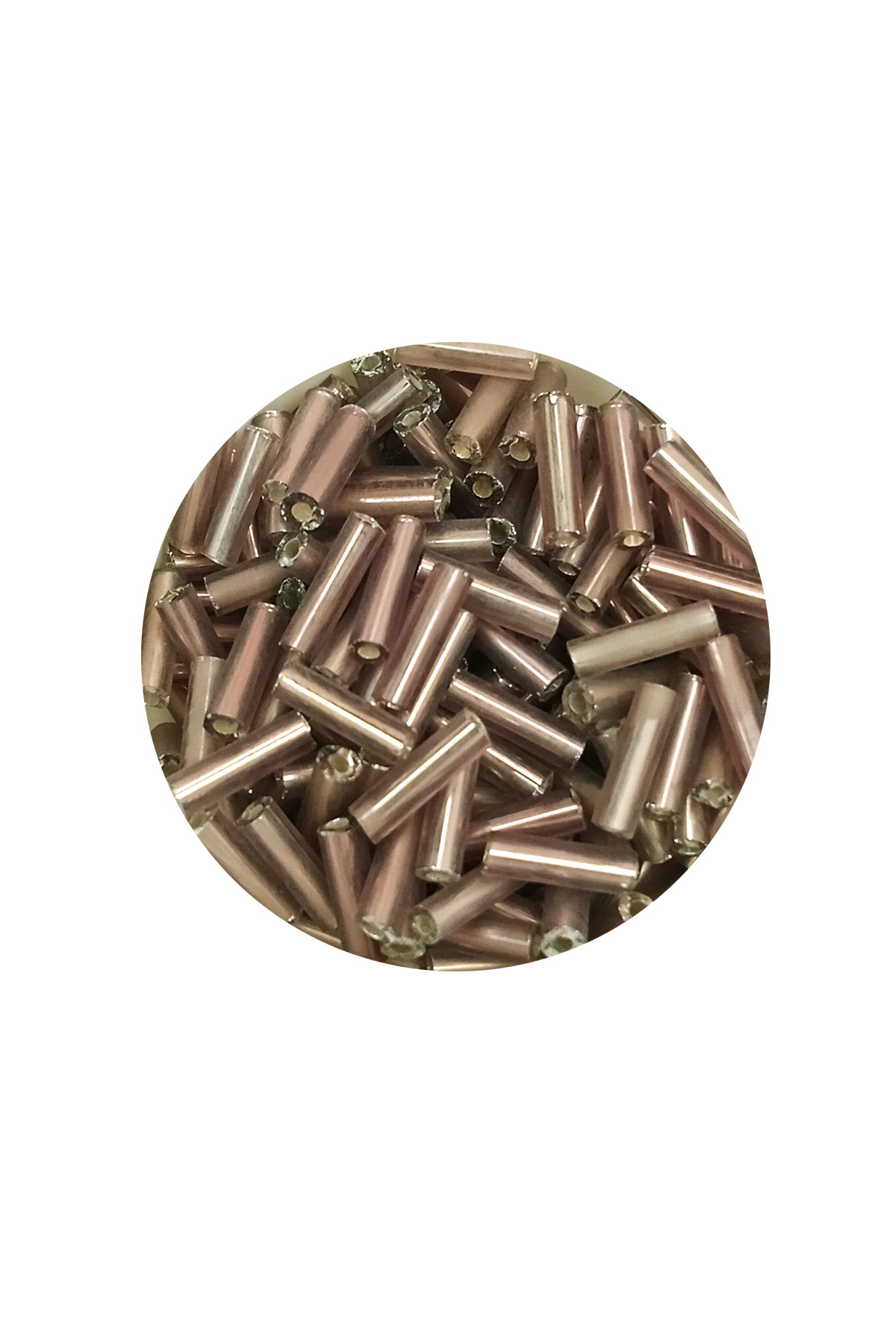 Uzun Boru Kesme Boncuk Çap 2mm Uzunluk 10 mm - 60 Gram - Koyu Bej - BNC264