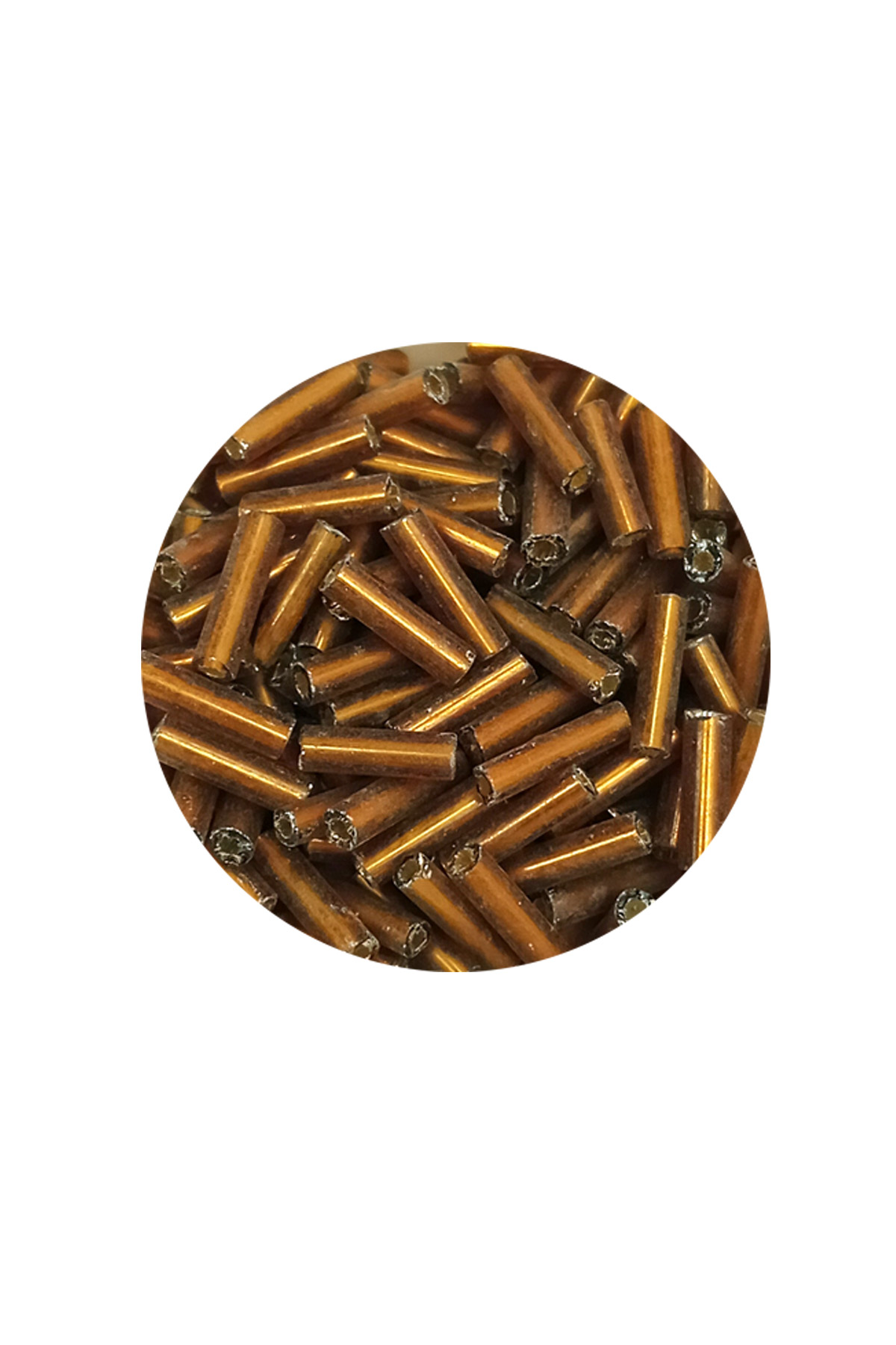 Uzun Boru Kesme Boncuk Çap 2mm Uzunluk 10 mm - 60 Gram - Gold - BNC287