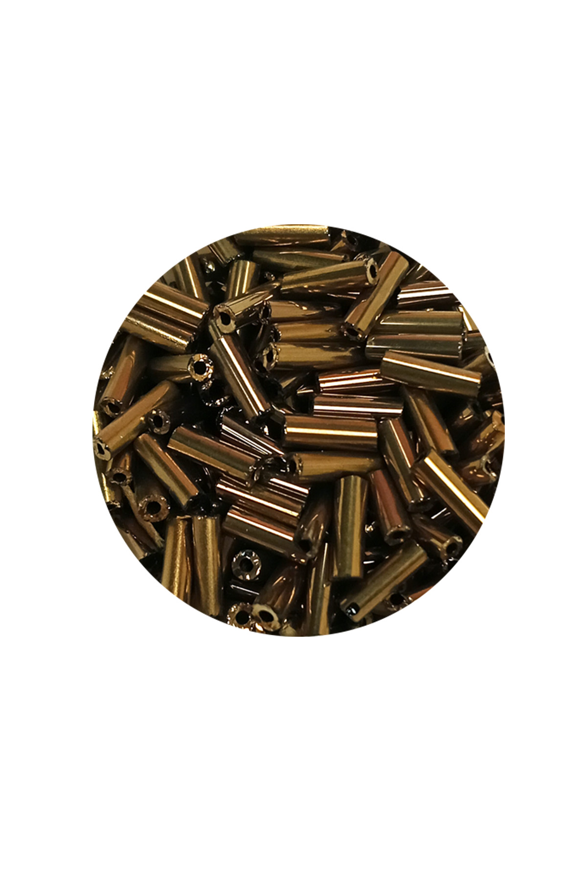 Uzun Boru Kesme Boncuk Çap 2mm Uzunluk 10 mm - 60 Gram - Parlak Gold - BNC288